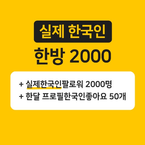 인스타팔로워,좋아요늘리기ㅣ인스타고 - 실제 한국인 한방관리2000