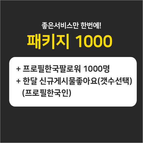 [한국인] 프로필한국인패키지1000
